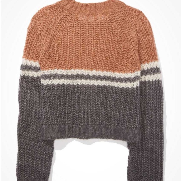 AE Cropped Color-Block Crew Neck Sweater - Picture 3 of 7